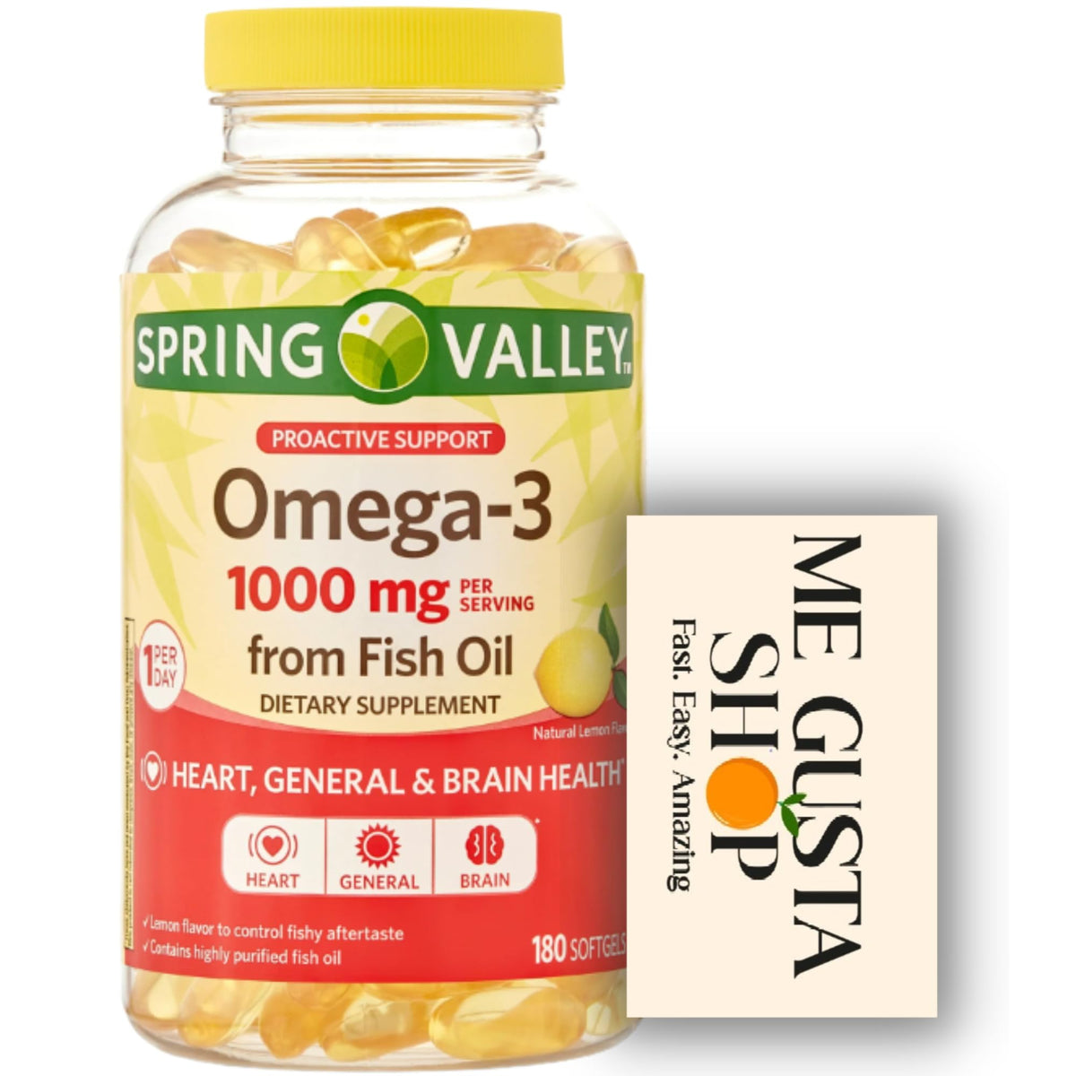 Omega-3 Fish Oil Soft Gels 1000 mg 180 Count R39489