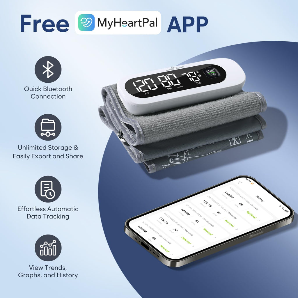 Wireless Bluetooth Blood Pressure Monitor with Large Cuff Z165