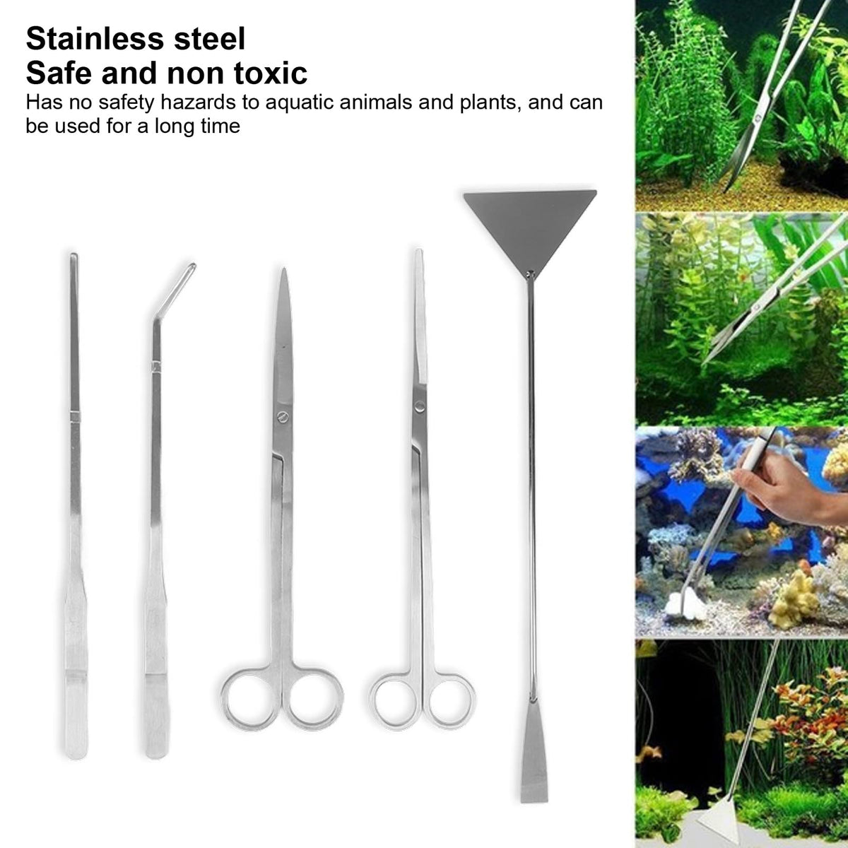 Stainless Steel 5 in 1 Aquarium Aquascaping Kit J8763
