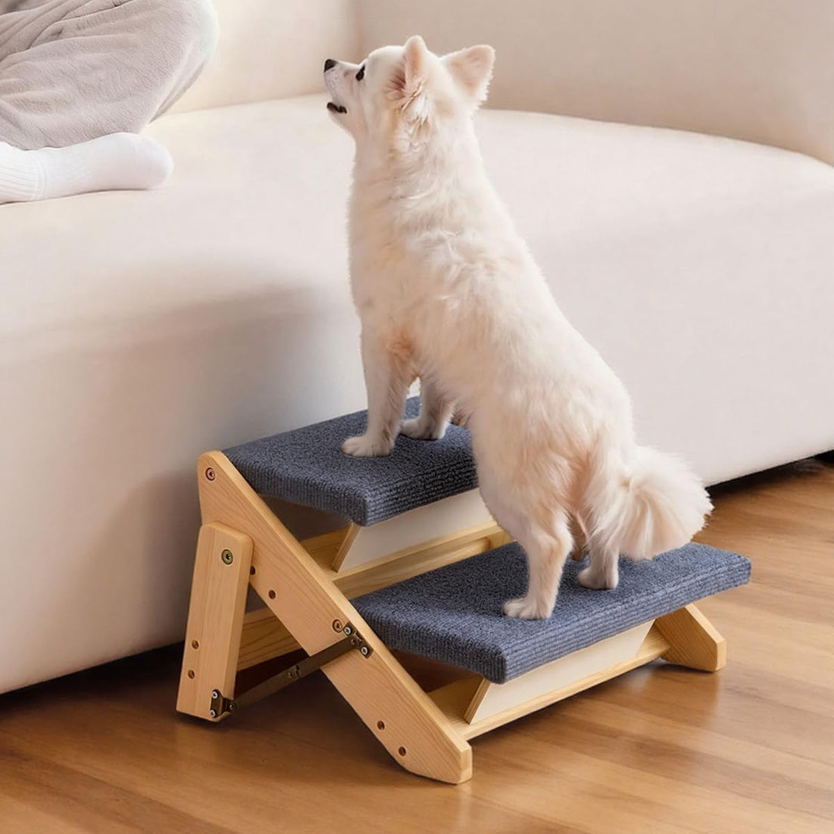 Wood 2-Step Pet Stairs D1204