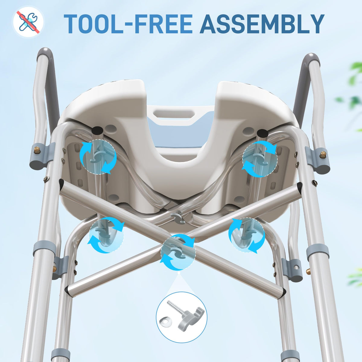 Padded Shower Chair with Arms and Back Y812969