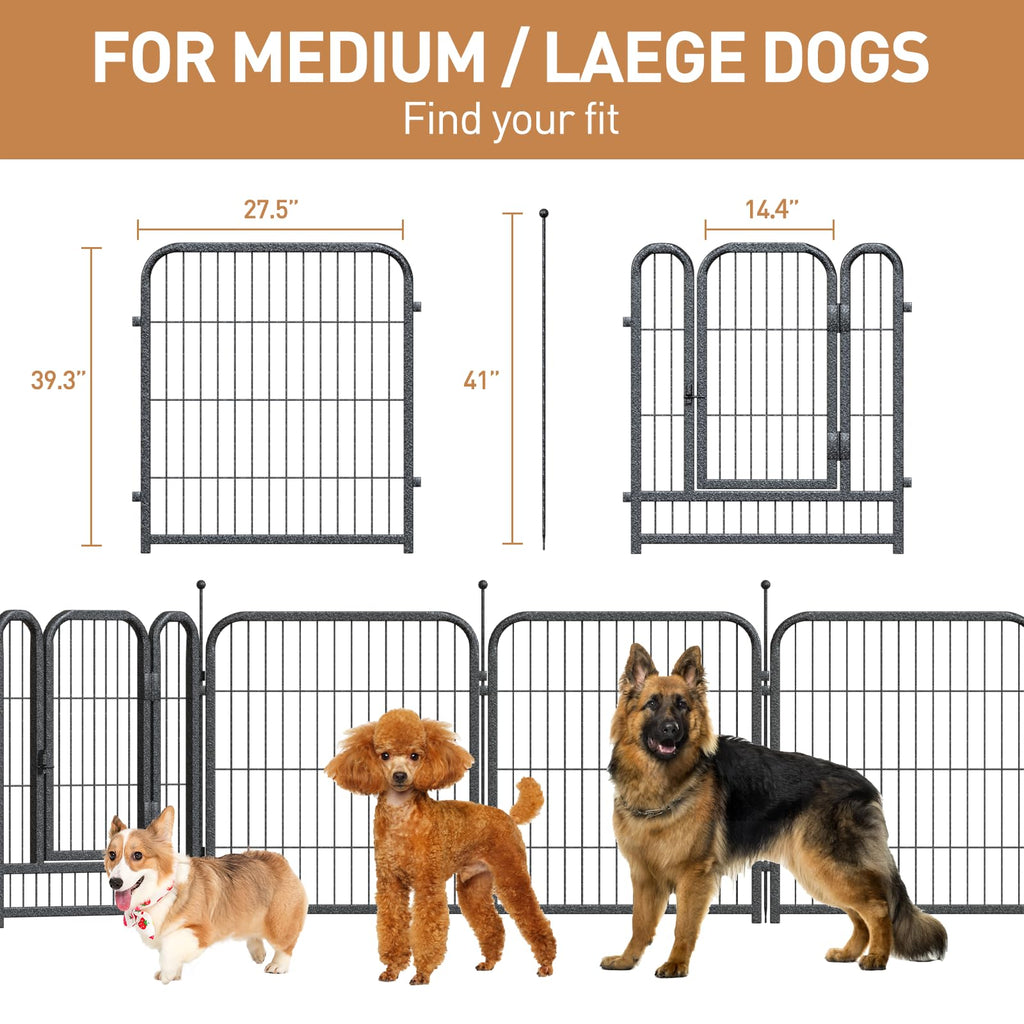 40in 16 Panels Heavy Duty Metal Dog Playpen G79031