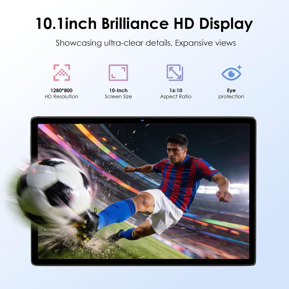 10.1 inch Android 15 Tablet with Drop-proof Case Blue V357126