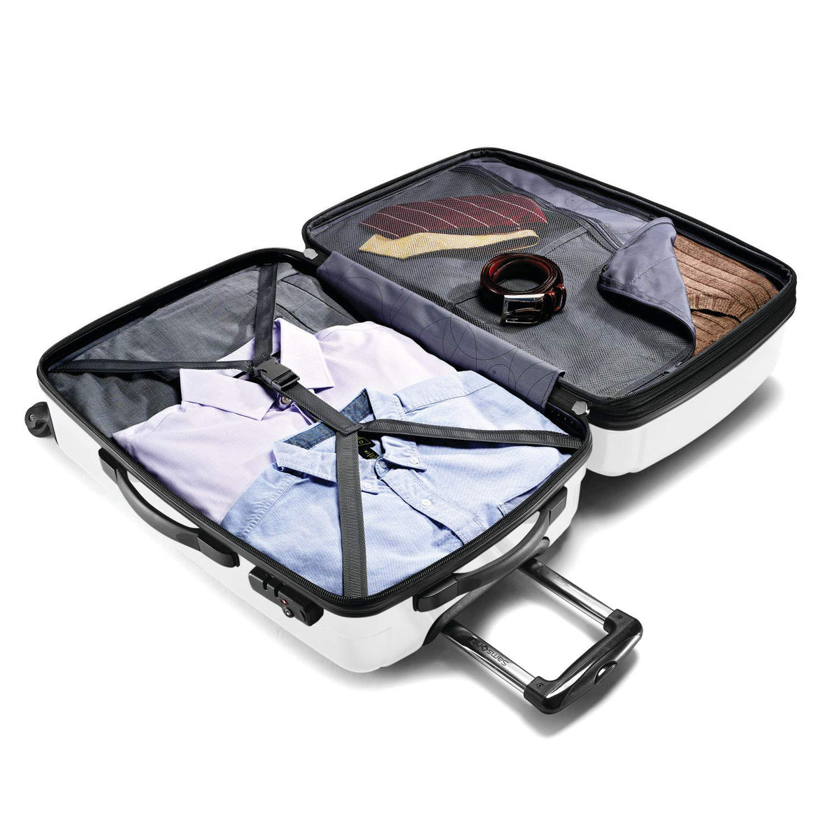 Hardside Luggage with Spinner Wheels, Carry-On 20-Inch, Brushed White Q2945