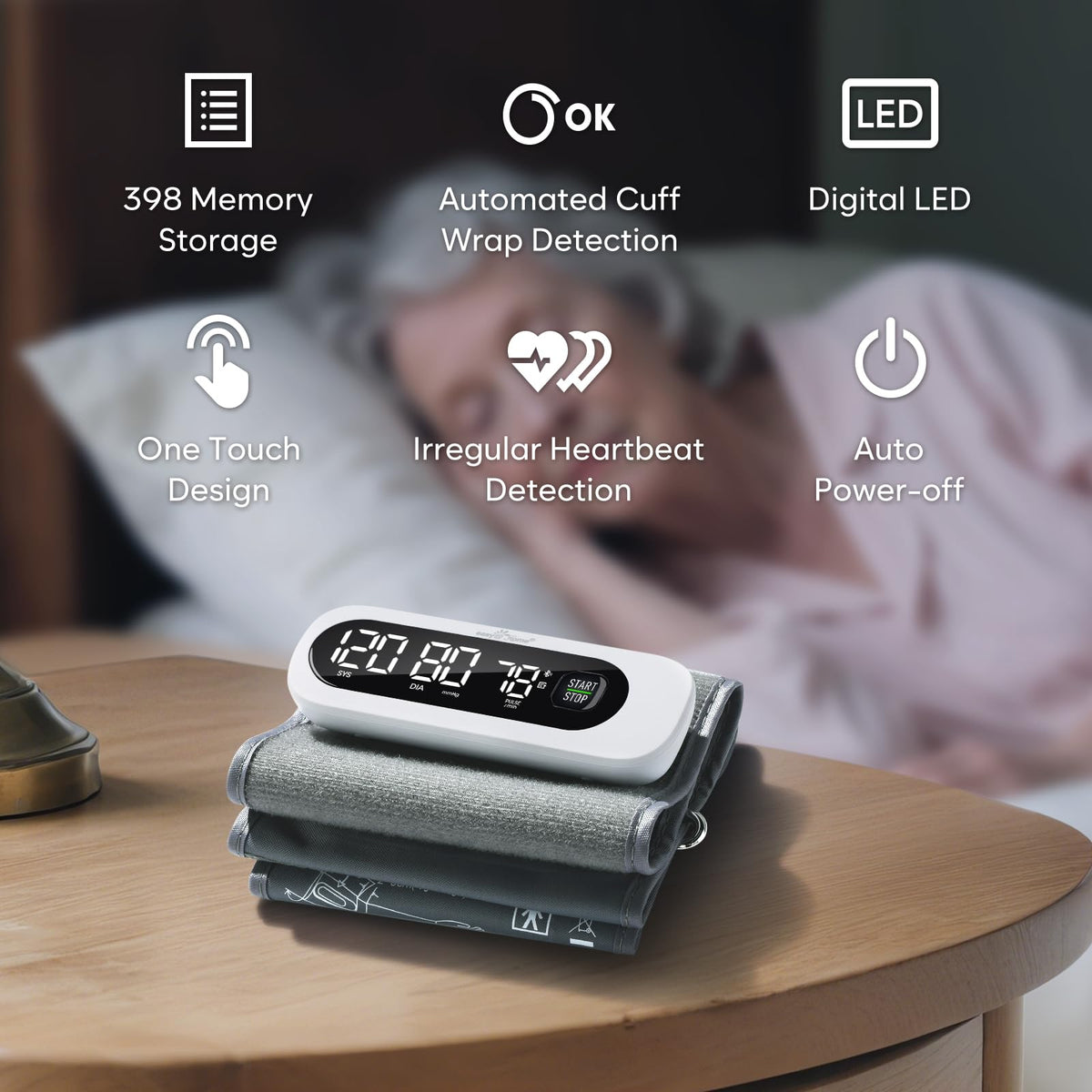 Wireless Bluetooth Blood Pressure Monitor with Large Cuff Z165