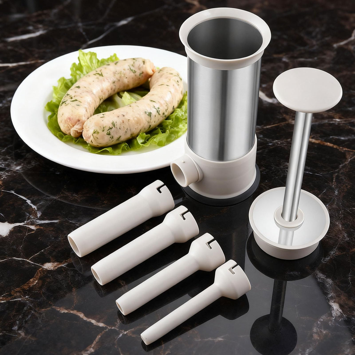 2.2-Pound Vertical Sausage Stuffer with 4 Nozzles H39990