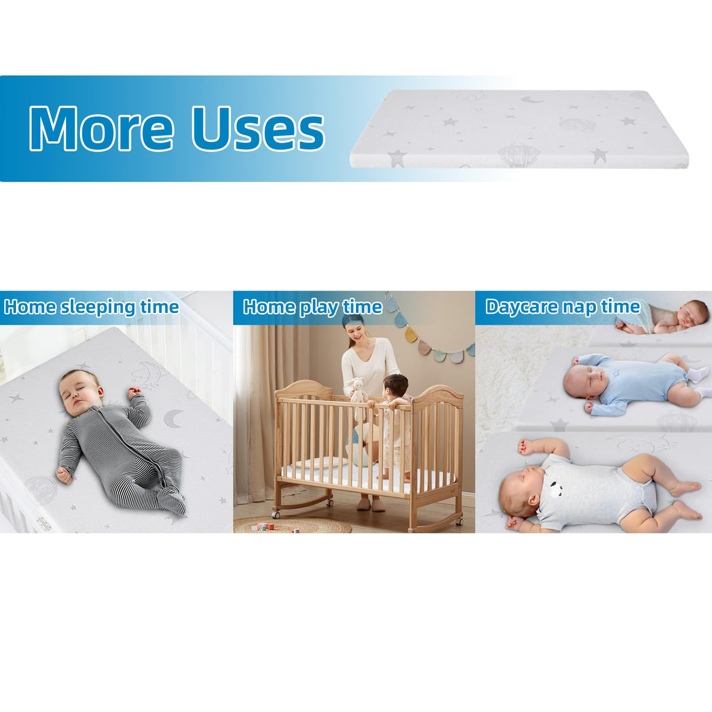 Pack and Play Mattress Pad 38"x26"x3" Dual-Sided R982