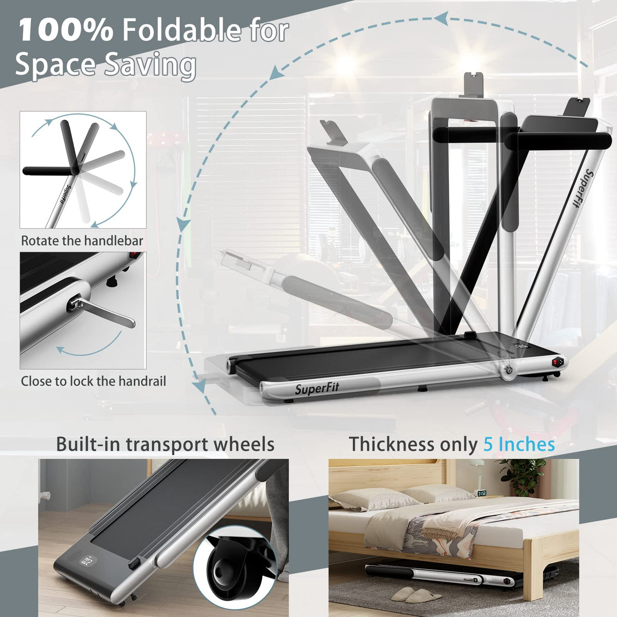 2 in 1 Folding Electric Treadmill Z466