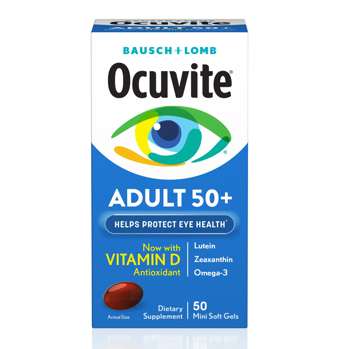 Eye Vitamin & Mineral Supplement with Omega-3, Zinc, Lutein & Zeaxanthin, 50 Softgels U565