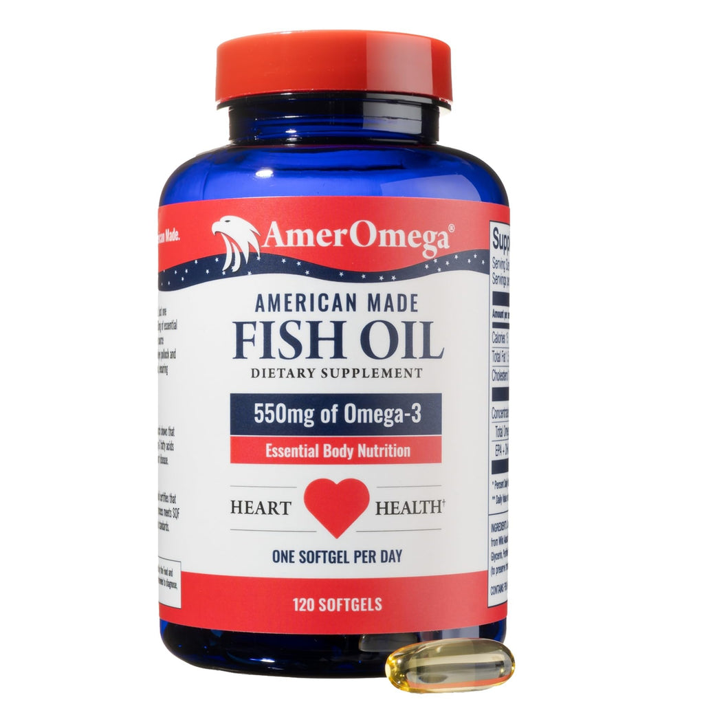 Omega-3 Fish Oil 550mg 120 Servings Wild Caught Alaska Pollock Triglyceride Form E8032