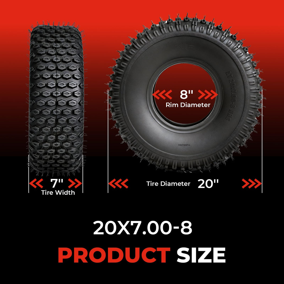 20x7-8 All-Terrain Tubeless Tires Set of 2 I53477