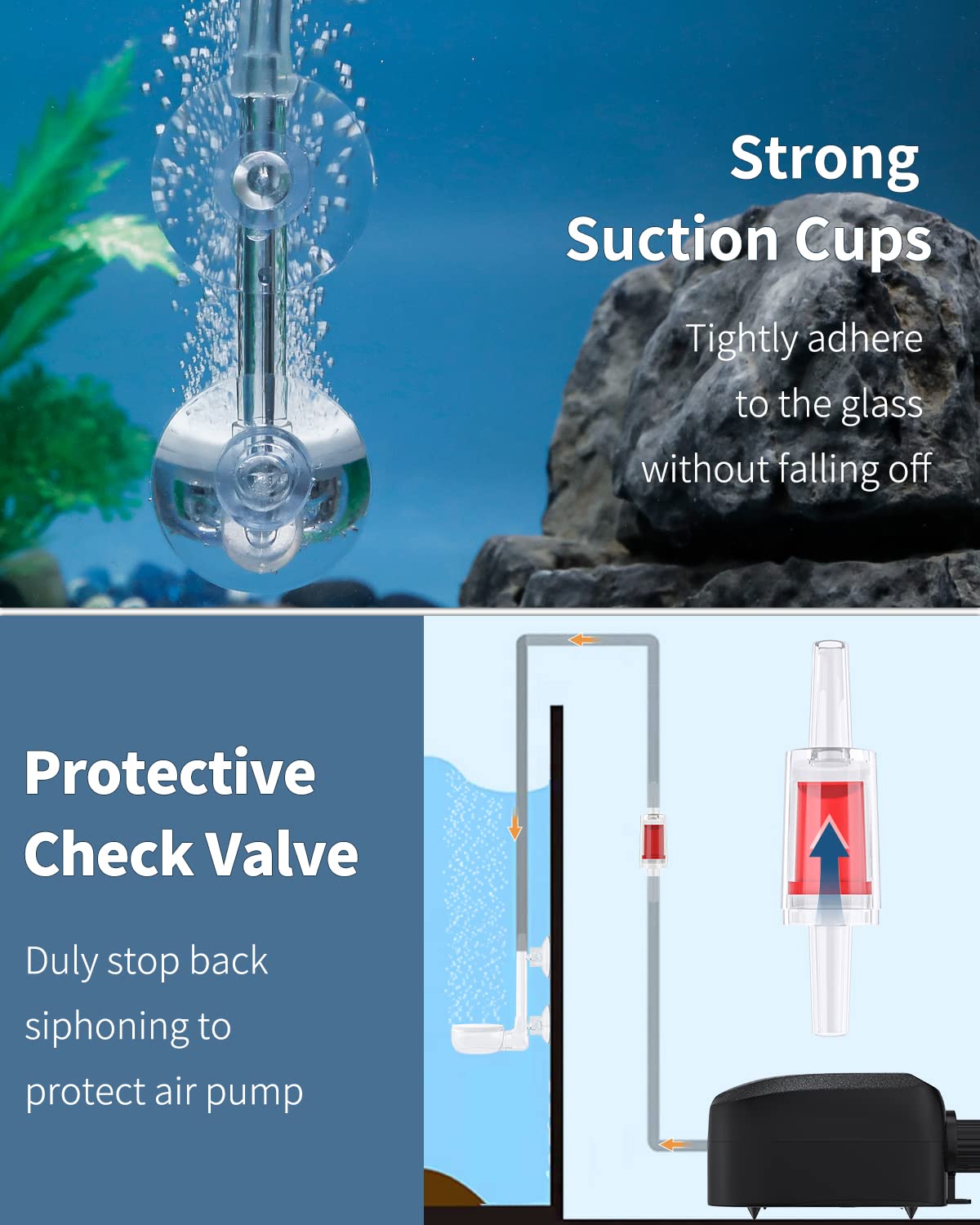 Aquarium Air Stone Disc with Suction Cup Air Control Valve C2394