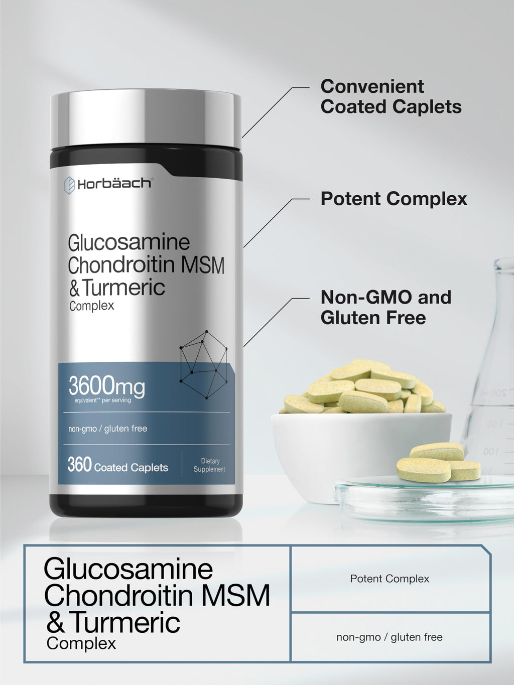 Glucosamine Chondroitin MSM 360 Caplets F4748