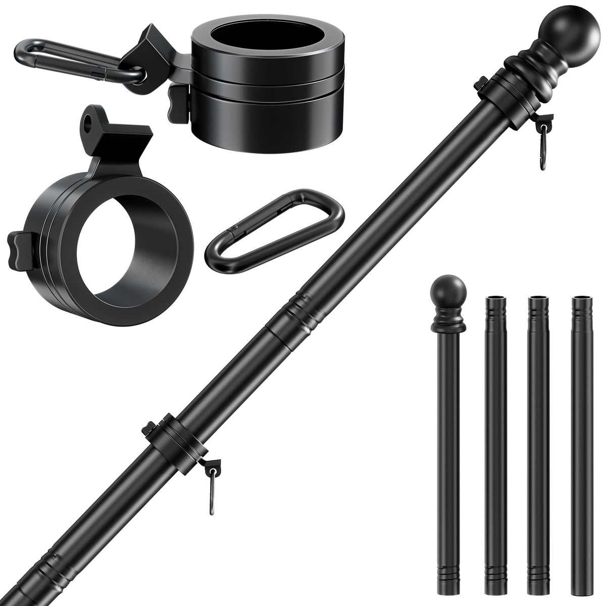 Black 5FT Aluminum Flag Pole K904