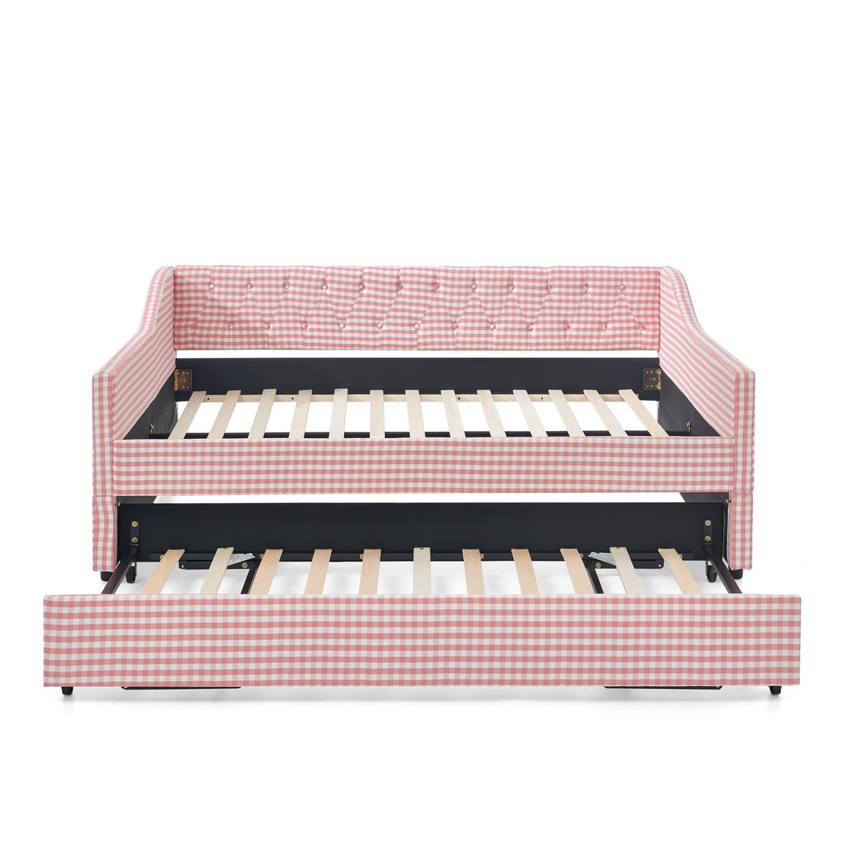 Full Size Upholstered Daybed with Trundle and Side Pocket K43584