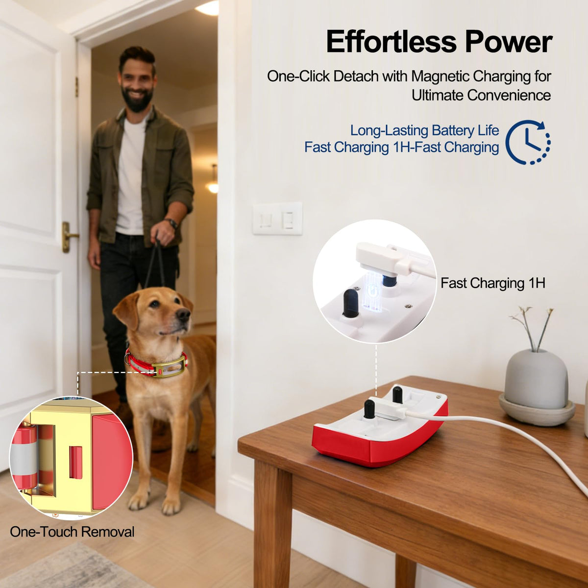 Red Wireless Electric GPS Dog Collar I6157
