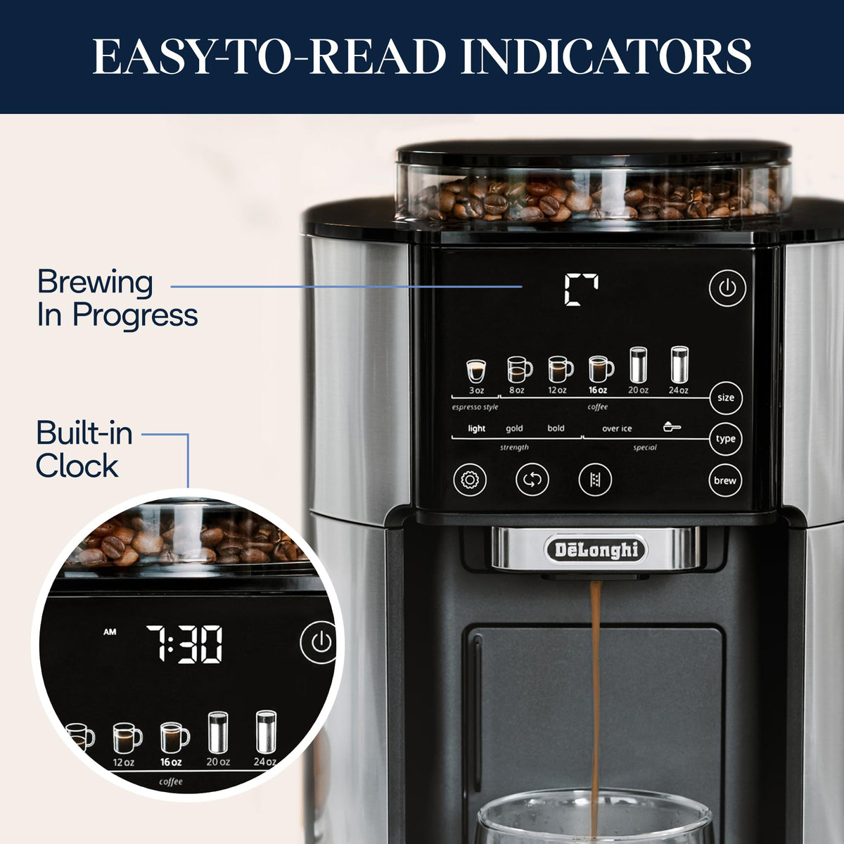 Drip Coffee Maker with Built-In Grinder N803