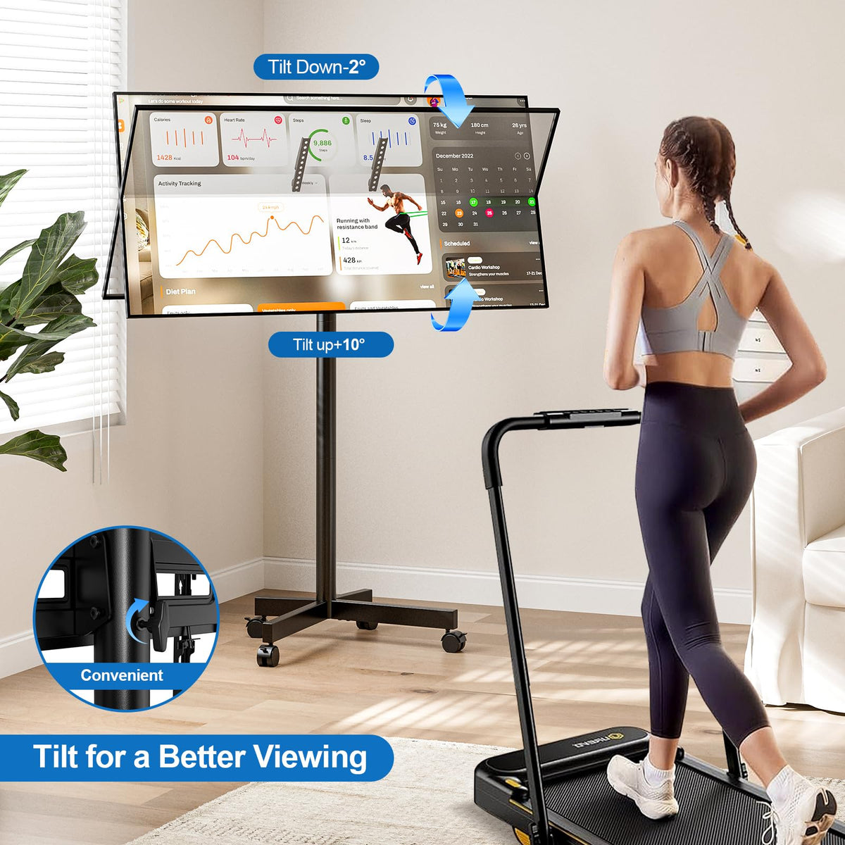 Mobile TV Cart Rolling TV Stand for 23-65 Inch TVs N910267