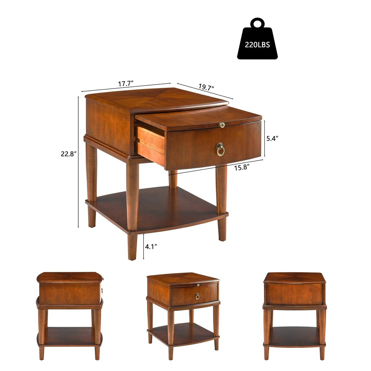 Wood End Table with Drawer M612
