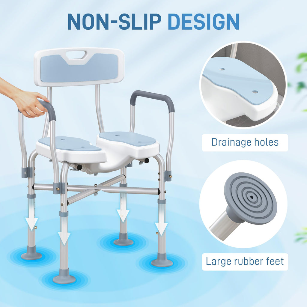 Padded Shower Chair with Arms and Back Y812969