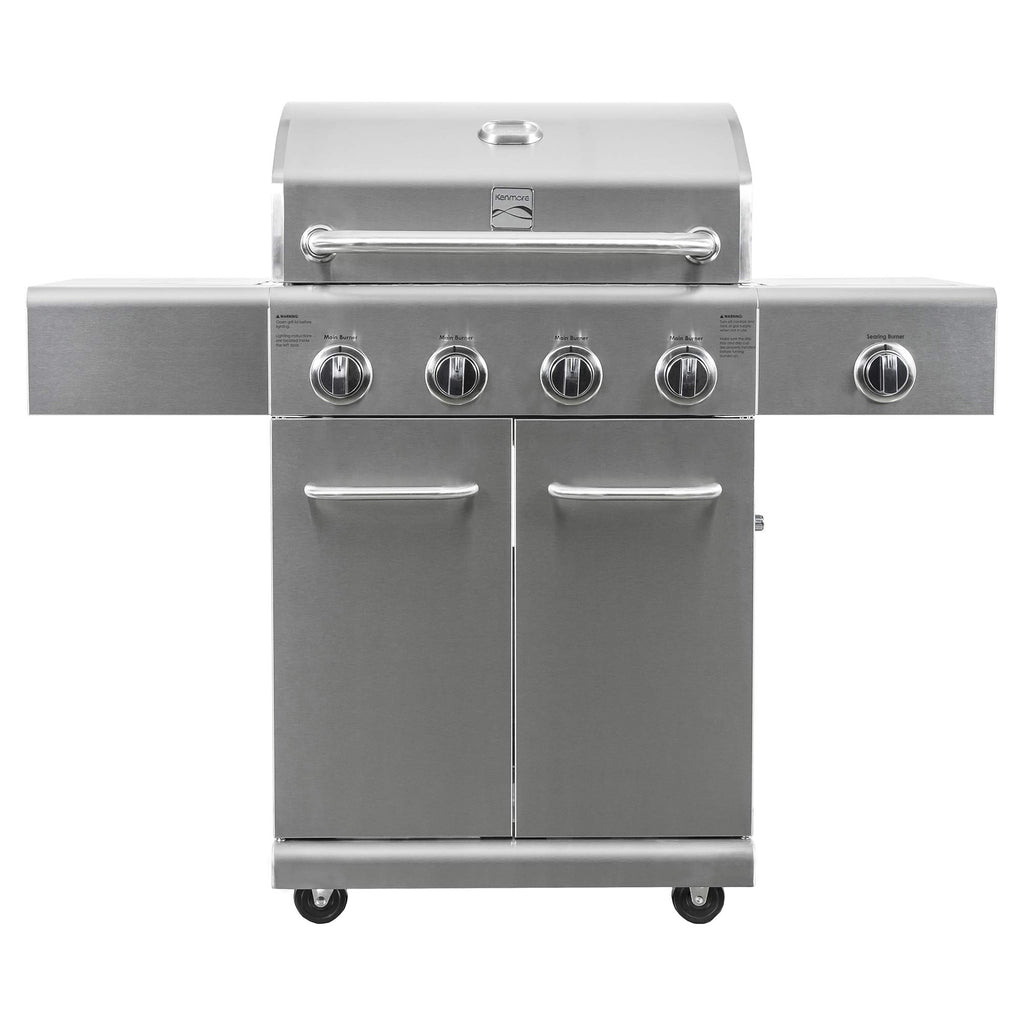 4-Burner Stainless Steel Propane Gas Grill with Side Burner G62683