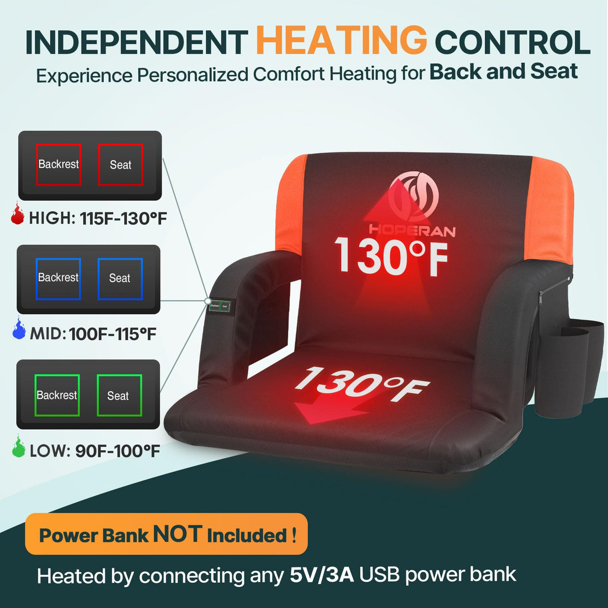 Heated Stadium Seats for Bleachers with Back Support H49100