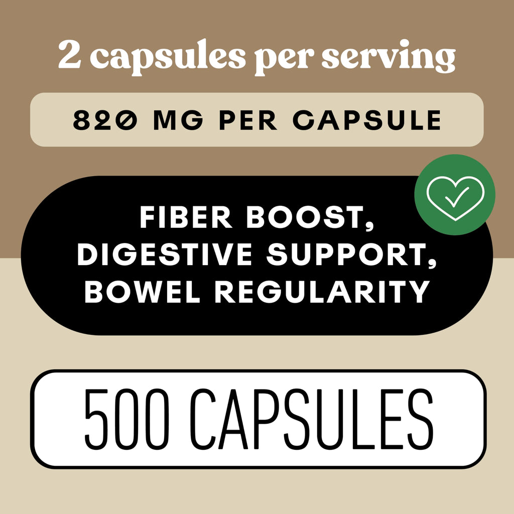 Organic Psyllium Husk Capsules 660mg 500ct E998