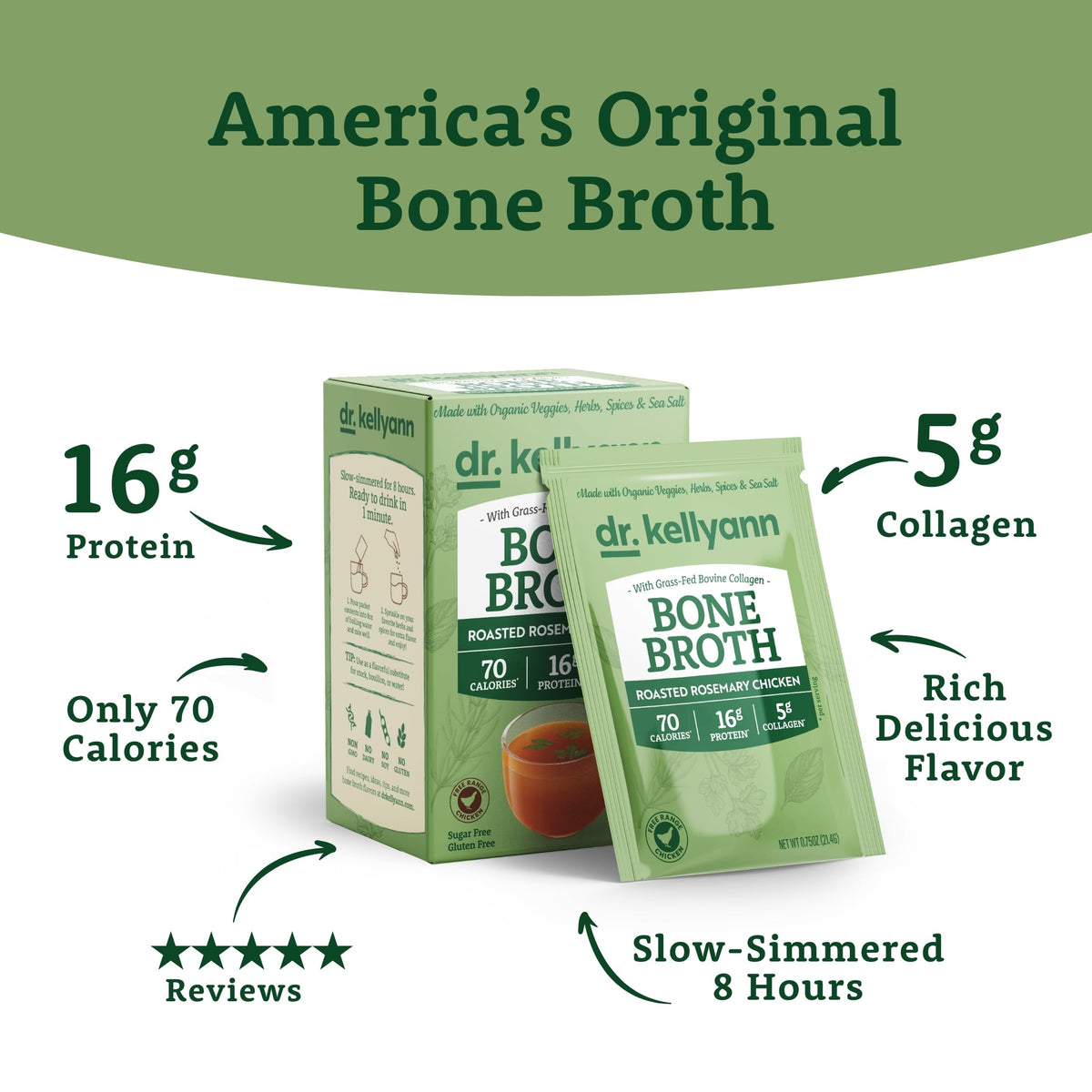 Roasted Rosemary Chicken Bone Broth Packets 7 Servings S3680