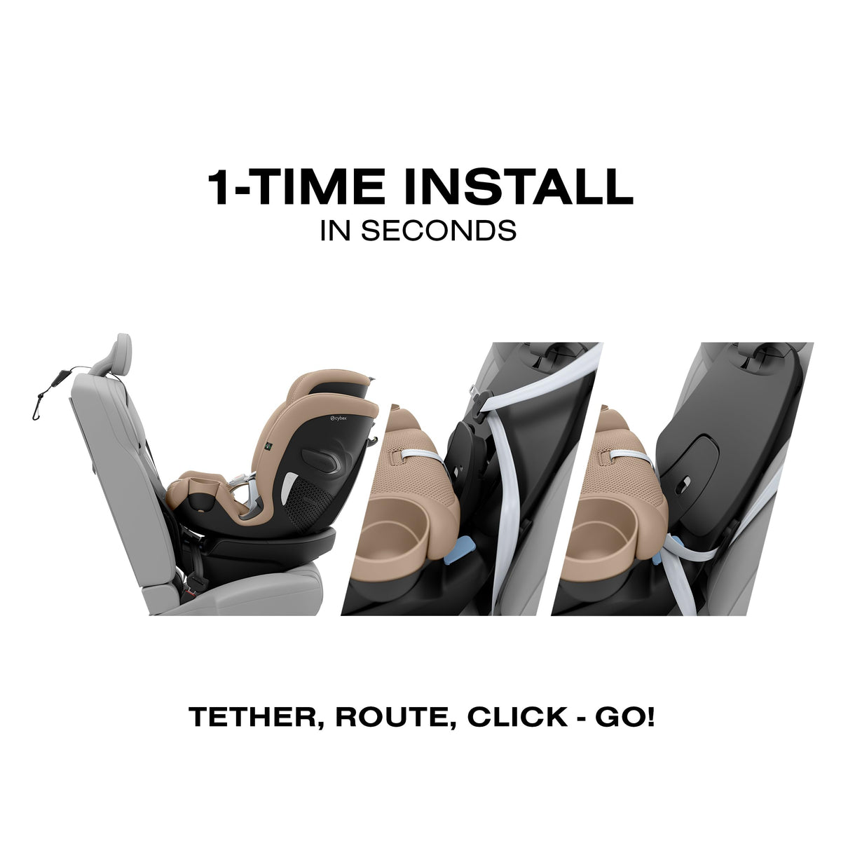 Rotating All-in-One Convertible Car Seat, Almond Beige T57182