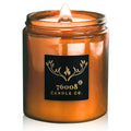Soy Candle with Wood Wick in Amber Glass Jar S359265