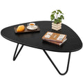 Black Wood Coffee Table with Metal Base H1032