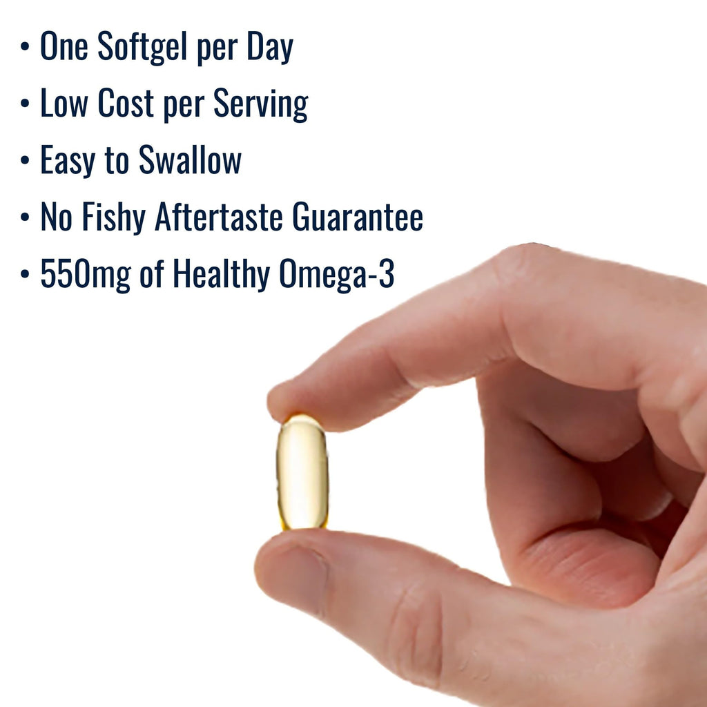 Omega-3 Fish Oil 550mg 120 Servings Wild Caught Alaska Pollock Triglyceride Form E8032