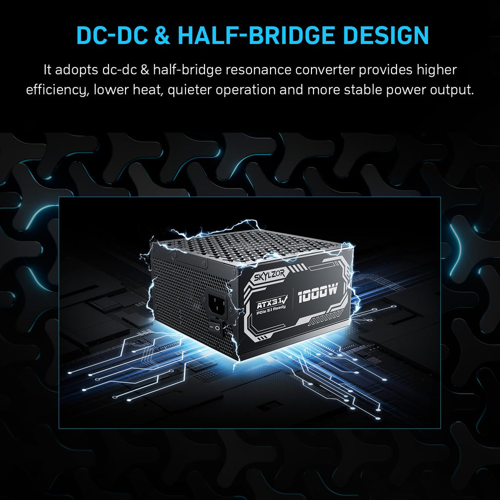 1000W Fully Modular 80+ Gold Certified ATX 3.1 Power Supply U14847