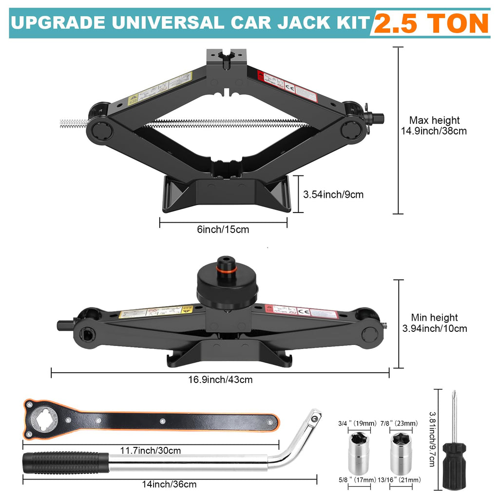 Scissor Jack Kit with Lug Wrench and Jack Pad A524