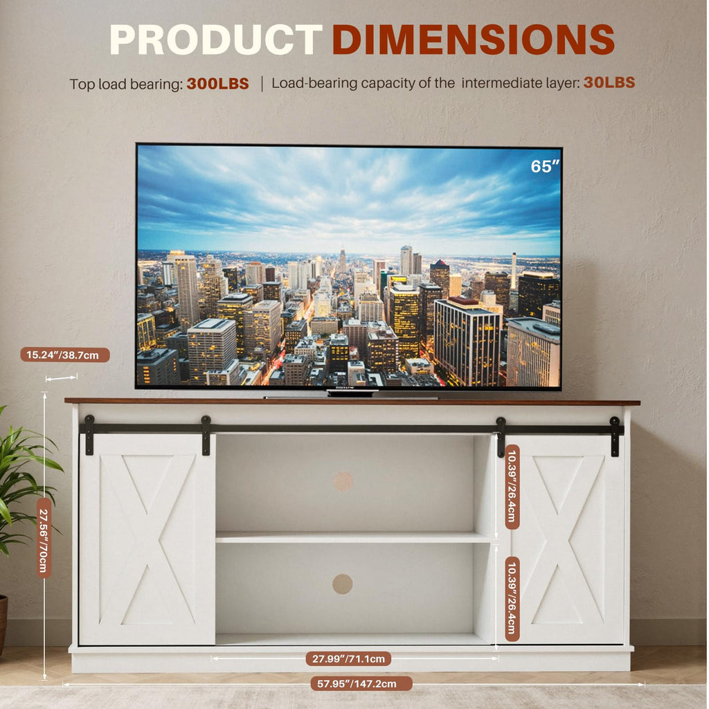 White 65 Inch Wood TV Stand O61781
