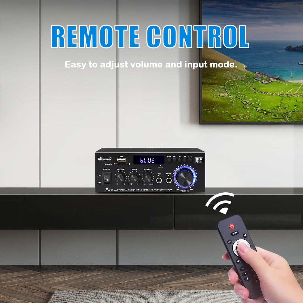 400W 2 Channel Bluetooth 5.0 Stereo Audio Amplifier N924