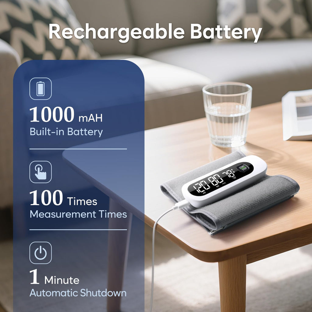 Wireless Bluetooth Blood Pressure Monitor with Large Cuff Z165