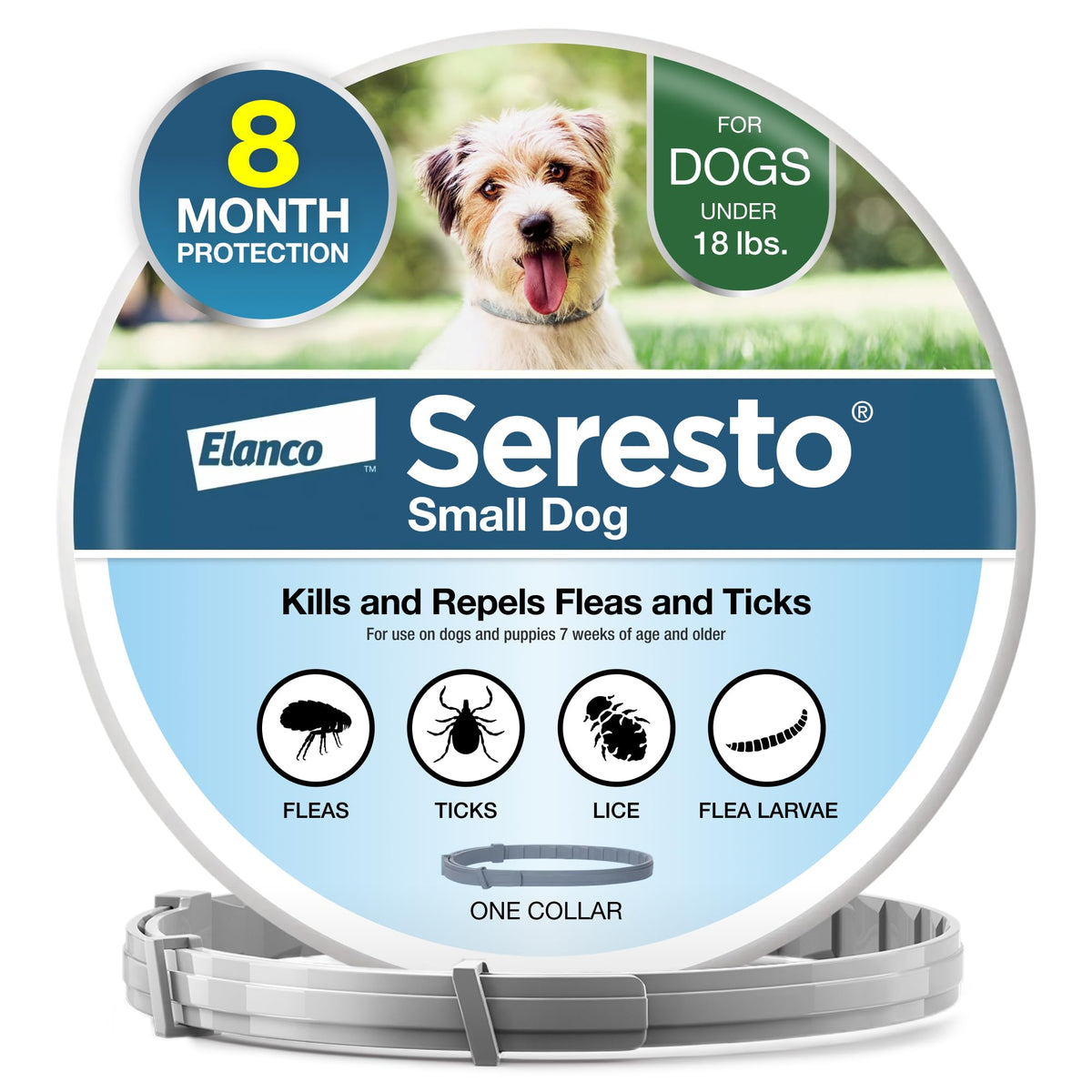 Flea & Tick Treatment & Prevention Collar for Dogs Under 18 lbs F601052
