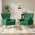 Velvet Accent Chair Set of 2 Wingback Green Y5377