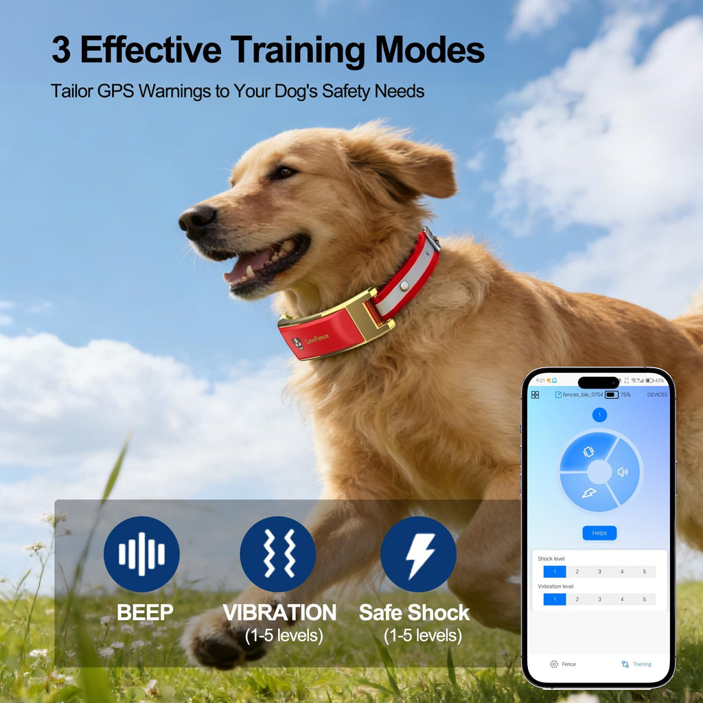 Red Wireless Electric GPS Dog Collar I6157