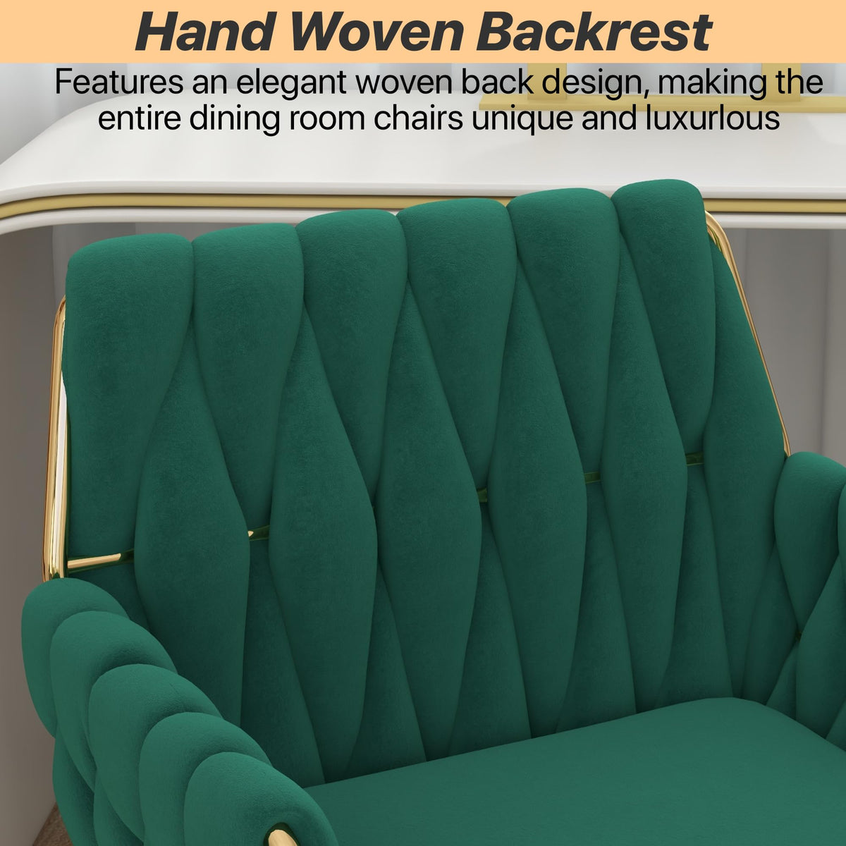 Green Velvet Height Adjustable Swivel Office Chair M749937