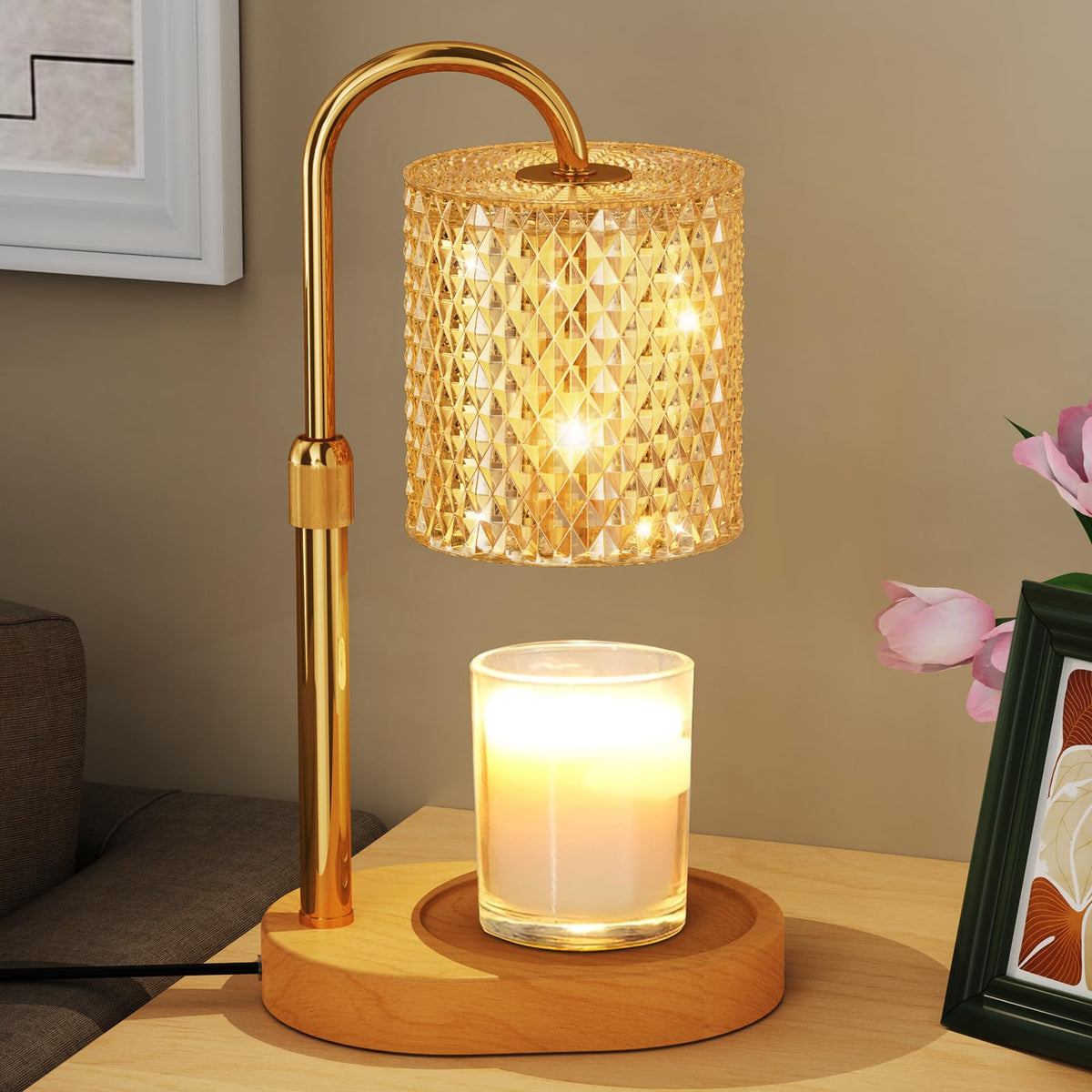 Adjustable Candle Warmer Lamp with Timer Dimmer A894323