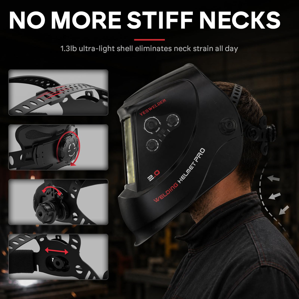 Auto Darkening Welding Helmet Large View F66796