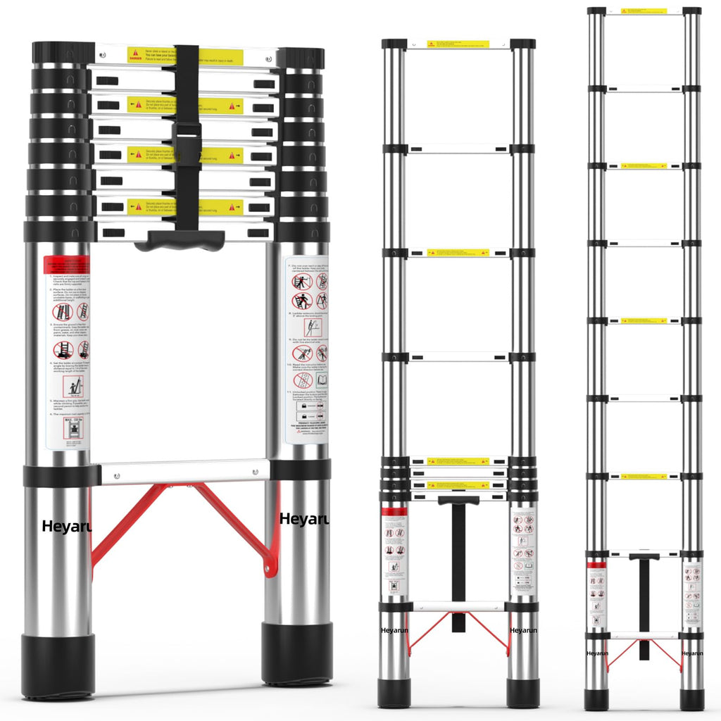 8.5 FT Aluminum Telescoping Ladder 330 lbs Capacity R886