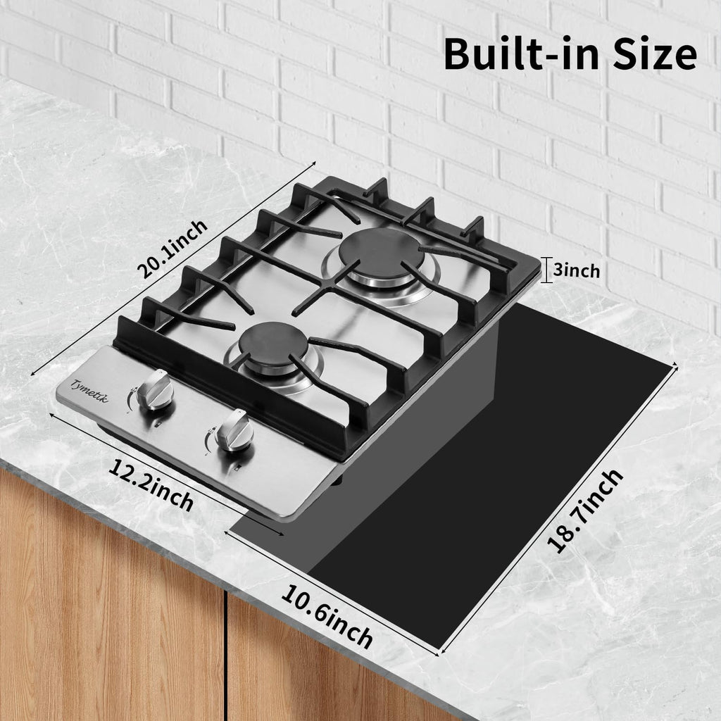 12 Inch 2 Burners Stainless Steel Gas Cooktop S924017
