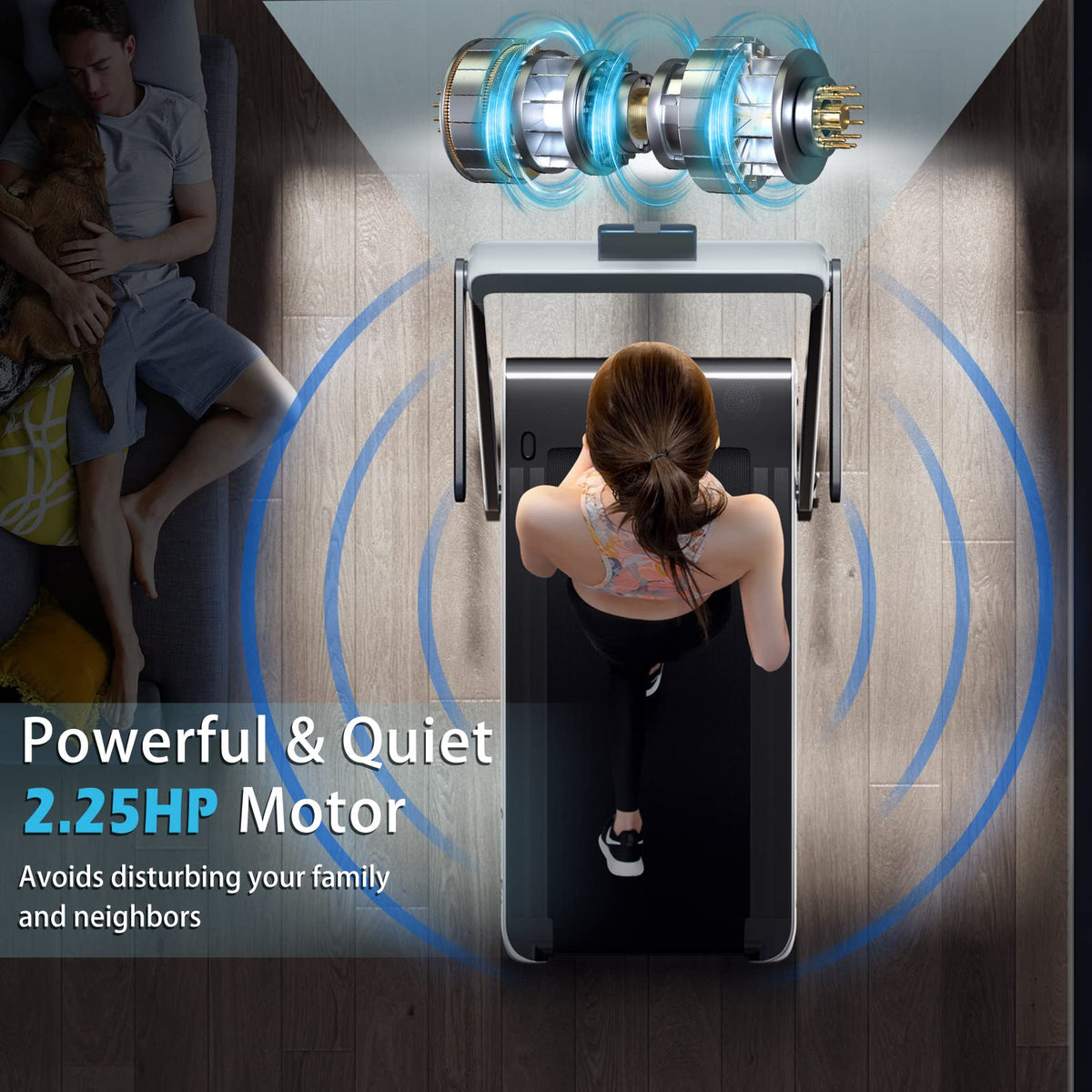 2 in 1 Folding Electric Treadmill Z466
