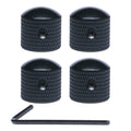 4 Pcs Metal Dome Tone Guitar Control Knobs with Allen Keys Screws Set Black O31243