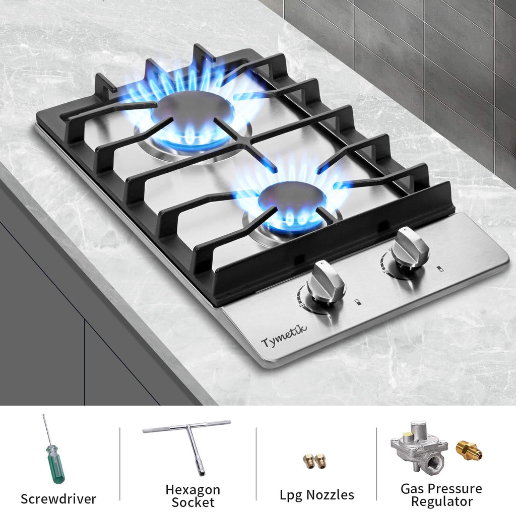 12 Inch 2 Burners Stainless Steel Gas Cooktop S924017