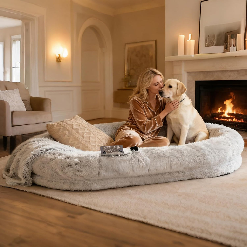 Grey Human Dog Bed 71''x45''x12'' B145078