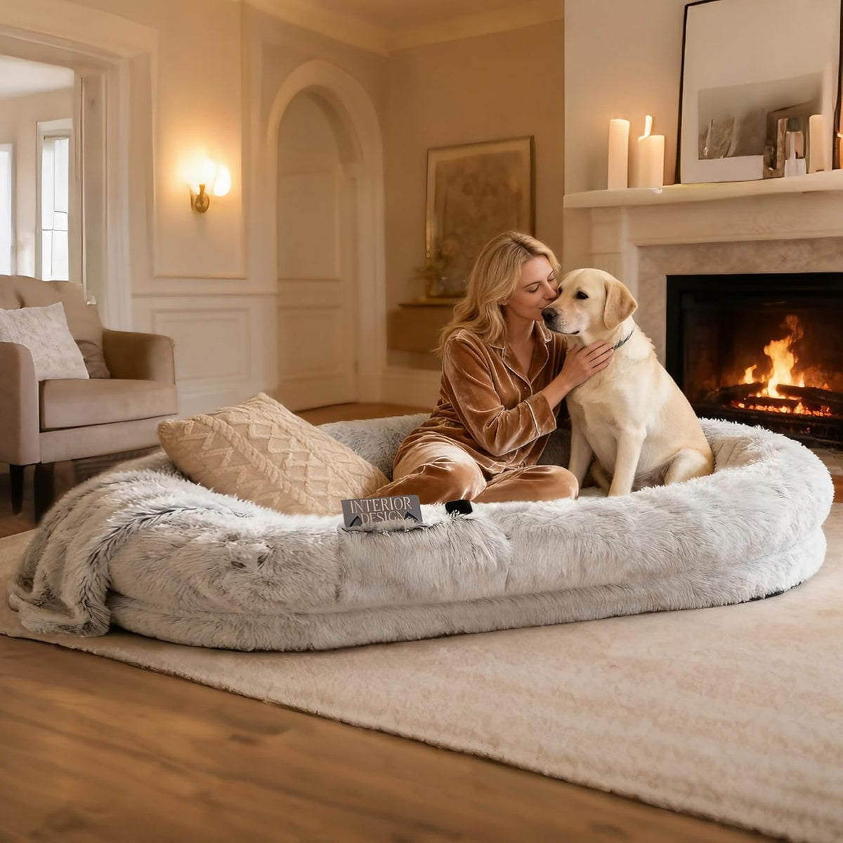 Grey Human Dog Bed 71''x45''x12'' B145078